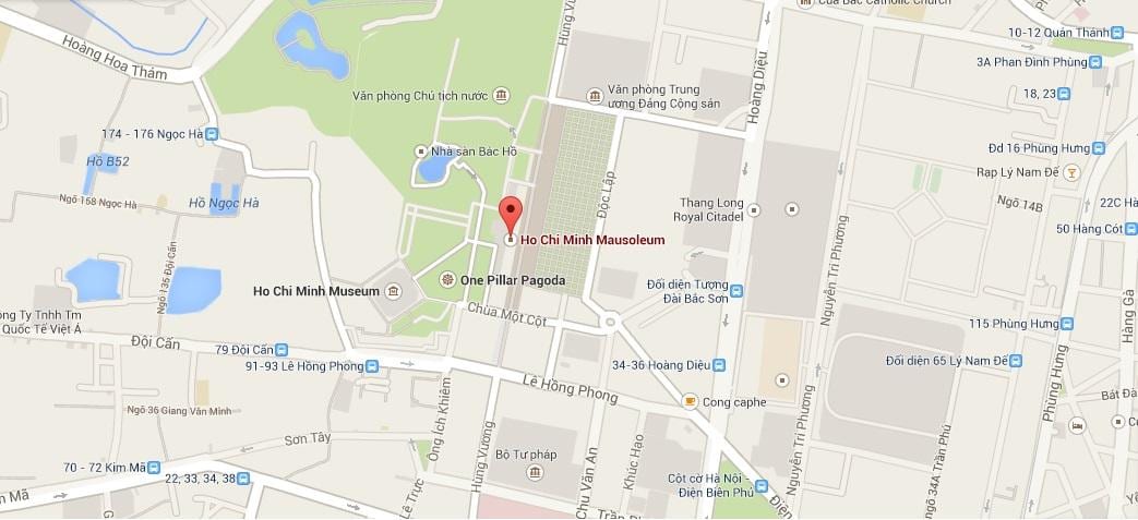 Ho chi minh Mozolesi haritası
