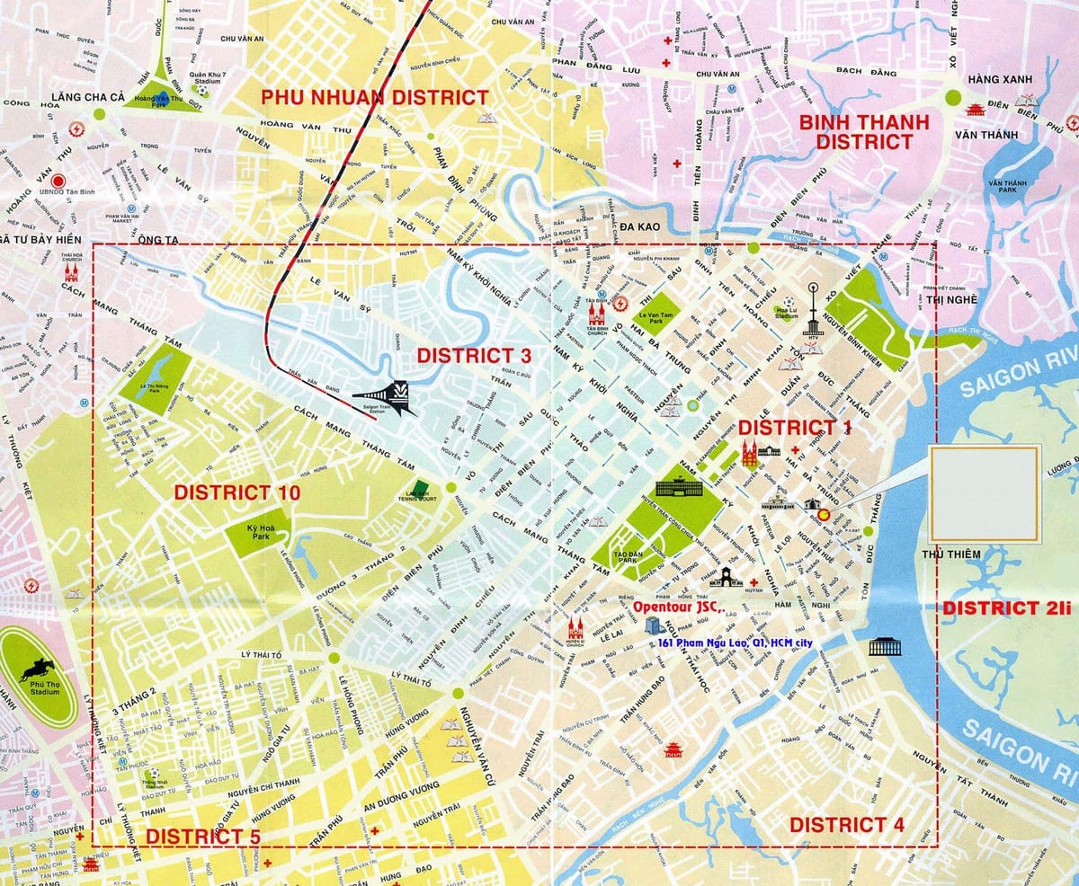 1 turist haritası ho chi minh city bölgesinde